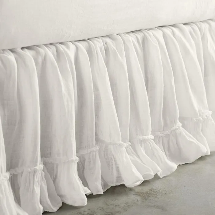 Women Gossamer Linen Ruffle Bedskirt Sea Sundance Catalog Bedding and Bath Women Gossamer Linen Ruffle Bedskirt Sea Sundance Catalog Bedding and Bath