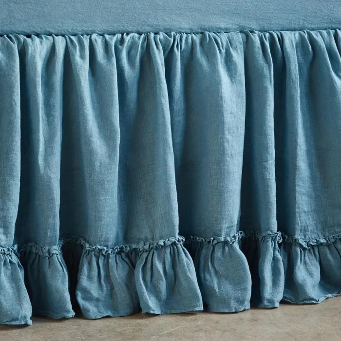 Women Gossamer Linen Ruffle Bedskirt Sea Sundance Catalog Bedding and Bath Women Gossamer Linen Ruffle Bedskirt Sea Sundance Catalog Bedding and Bath