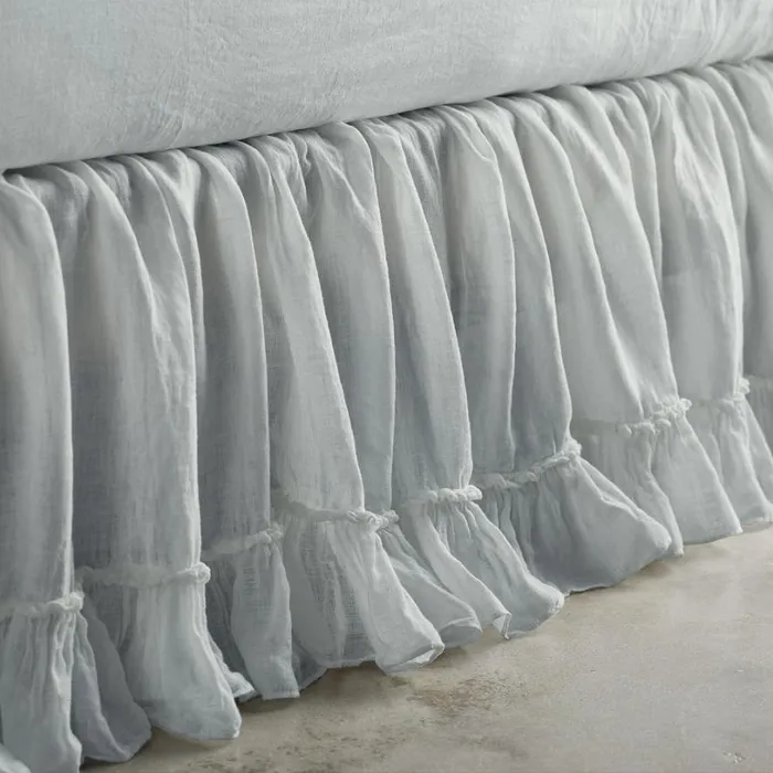 Women Gossamer Linen Ruffle Bedskirt Sea Sundance Catalog Bedding and Bath Women Gossamer Linen Ruffle Bedskirt Sea Sundance Catalog Bedding and Bath