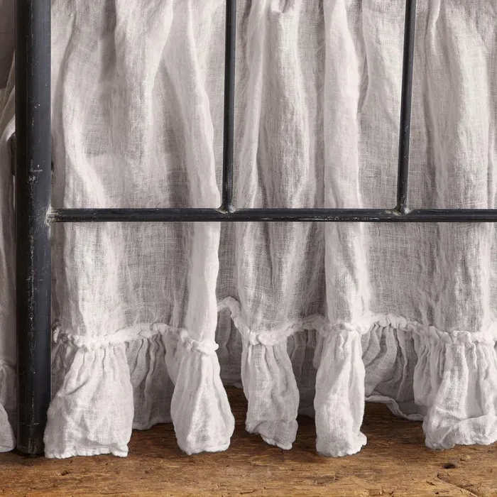 Women Gossamer Linen Ruffle Bedskirt Sea Sundance Catalog Bedding and Bath Women Gossamer Linen Ruffle Bedskirt Sea Sundance Catalog Bedding and Bath