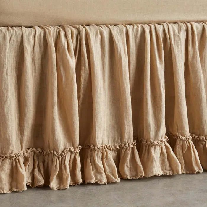 Women Gossamer Linen Ruffle Bedskirt Sea Sundance Catalog Bedding and Bath Women Gossamer Linen Ruffle Bedskirt Sea Sundance Catalog Bedding and Bath