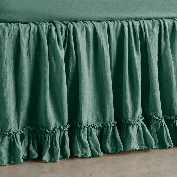 Women Gossamer Linen Ruffle Bedskirt Sea Sundance Catalog Bedding and Bath Women Gossamer Linen Ruffle Bedskirt Sea Sundance Catalog Bedding and Bath