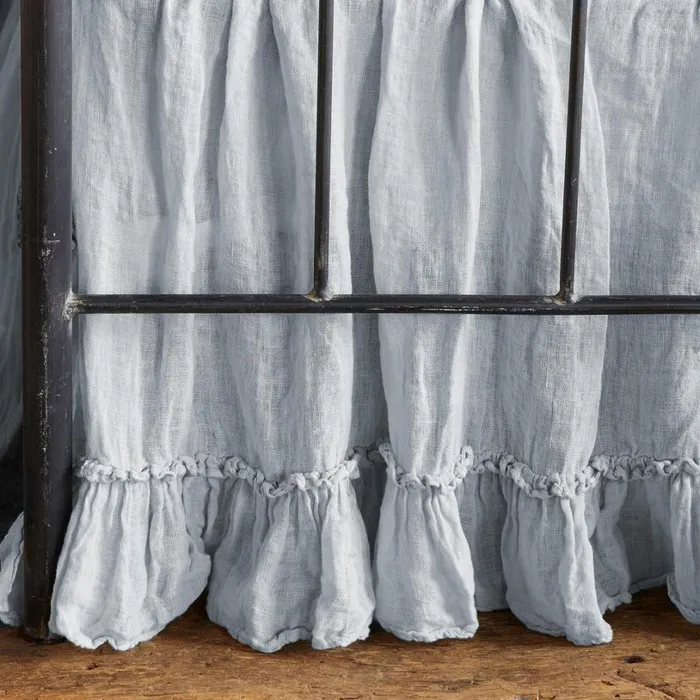 Women Gossamer Linen Ruffle Bedskirt Sea Sundance Catalog Bedding and Bath Women Gossamer Linen Ruffle Bedskirt Sea Sundance Catalog Bedding and Bath
