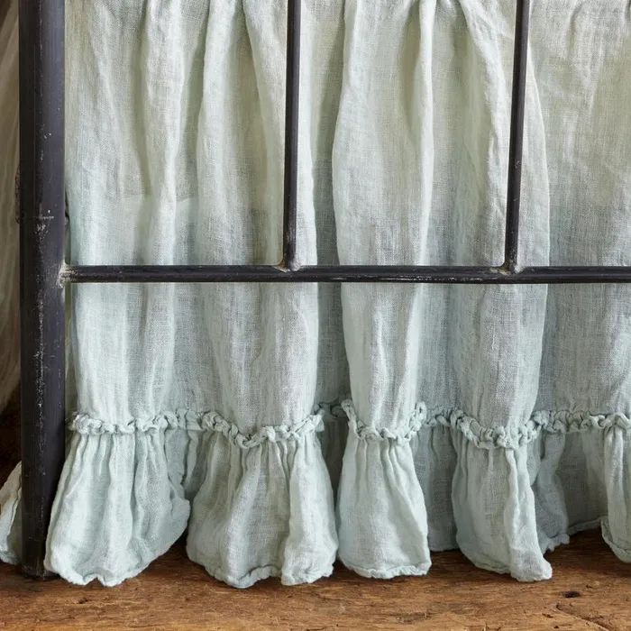 Women Gossamer Linen Ruffle Bedskirt Sea Sundance Catalog Bedding and Bath Women Gossamer Linen Ruffle Bedskirt Sea Sundance Catalog Bedding and Bath