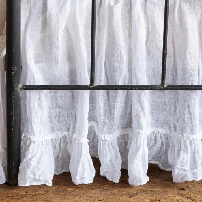 Women Gossamer Linen Ruffle Bedskirt Sea Sundance Catalog Bedding and Bath Women Gossamer Linen Ruffle Bedskirt Sea Sundance Catalog Bedding and Bath