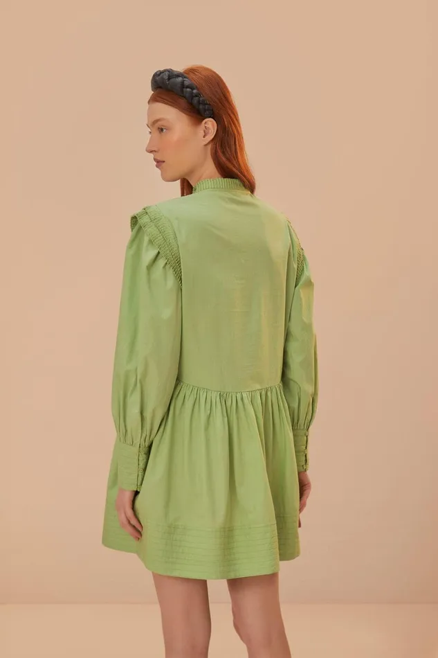 Women Green Open Yoke Mini Dress Green FARM Rio Mini Dresses