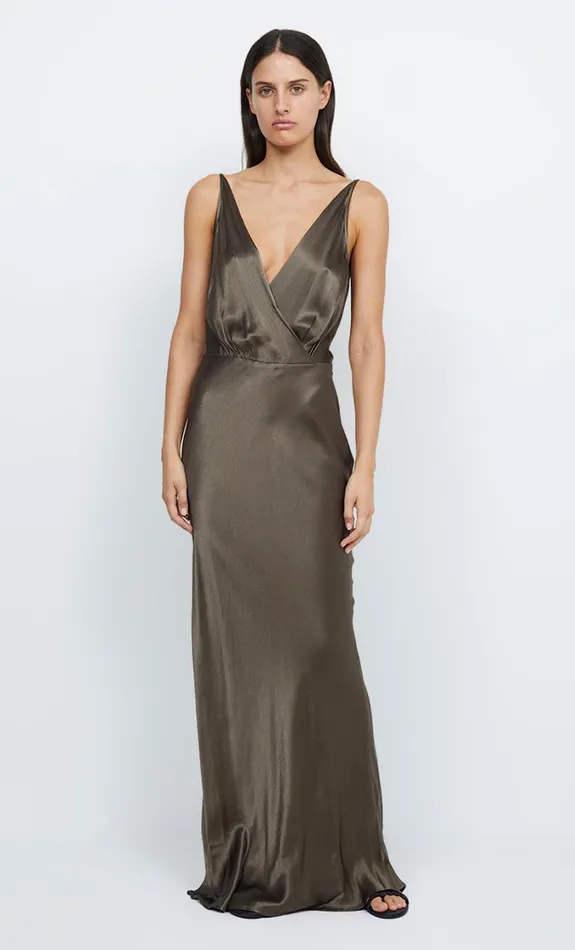Women Guests Bec Bridge TI AMO V MAXI DRESS Midnight Olive