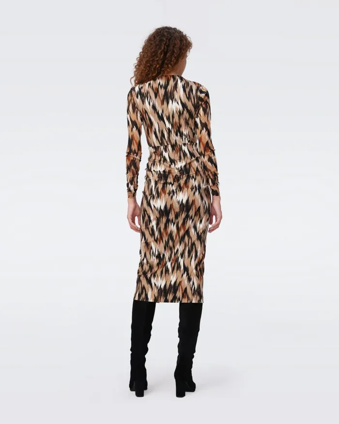 Women Hades Dress Flames Camel DVF Dresses
