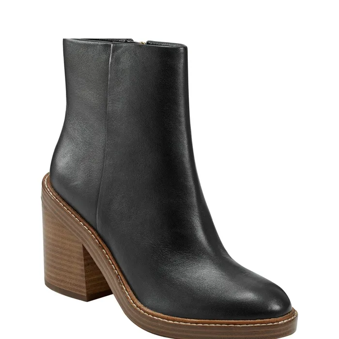 Women Haleena Round Toe Bootie Black Marc Fisher Booties