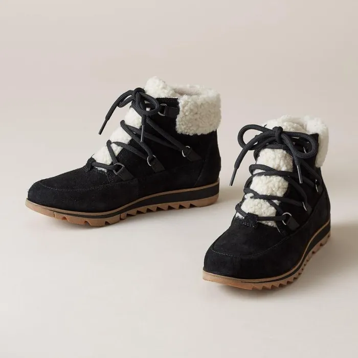 Women Harlow Lace Cozy Boots Black Sundance Catalog Boots