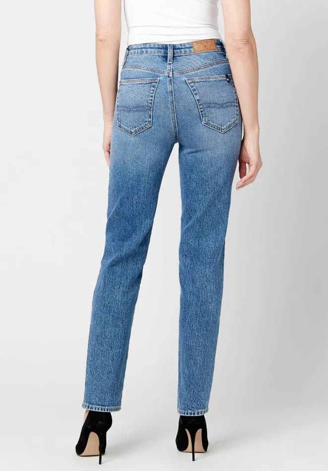 Women High Rise Straight Jayden Jeans Indigo Buffalo David Bitton Straight Leg