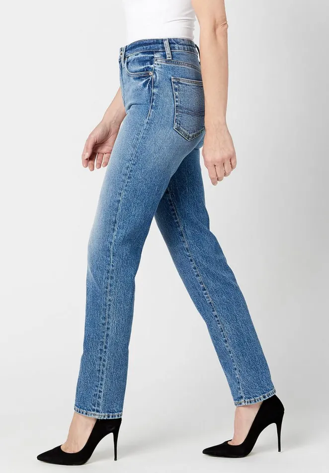 Women High Rise Straight Jayden Jeans Indigo Buffalo David Bitton Straight Leg