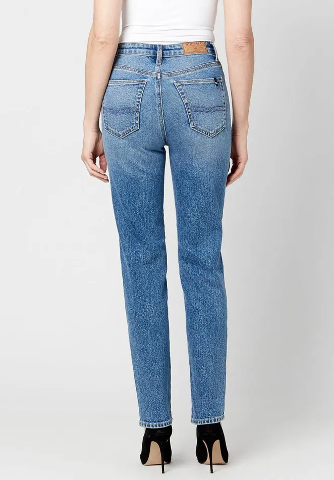 Women High Rise Straight Jayden Jeans Indigo Buffalo David Bitton Straight Leg