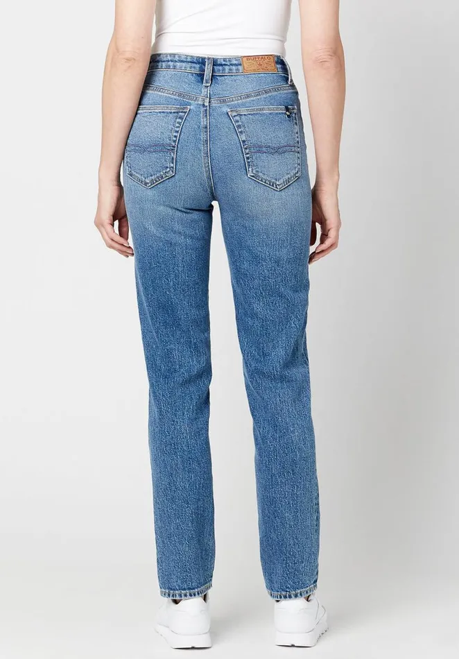Women High Rise Straight Jayden Jeans Indigo Buffalo David Bitton Straight Leg