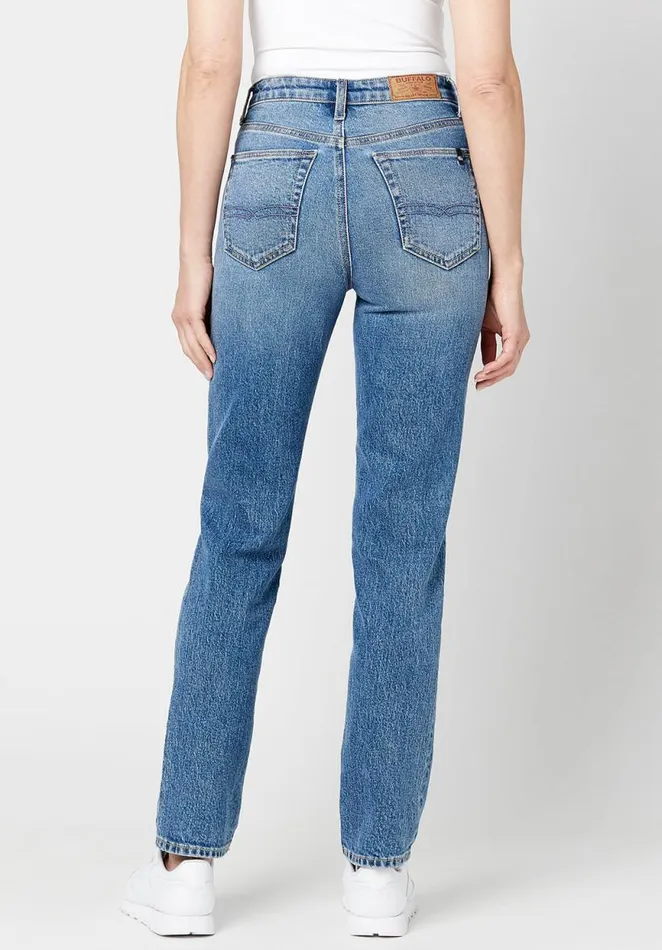 Women High Rise Straight Jayden Jeans Indigo Buffalo David Bitton Straight Leg