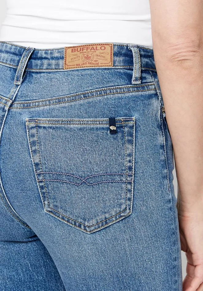 Women High Rise Straight Jayden Jeans Indigo Buffalo David Bitton Straight Leg