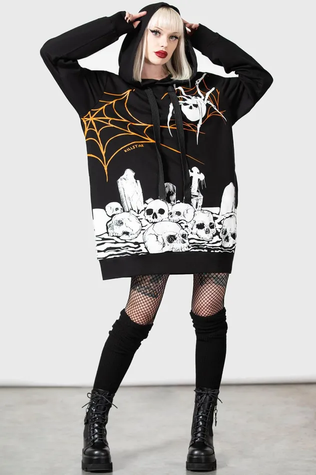 Women Hoodies Killstar Pumpkin Reaper Hoodie