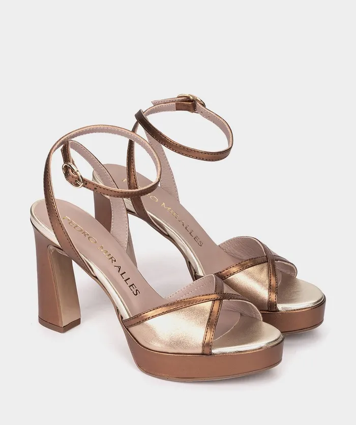 Women Illas Metallic 8211 Heeled Sandals Pedro Miralles