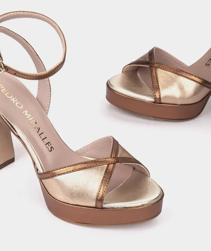 Women Illas Metallic 8211 Heeled Sandals Pedro Miralles