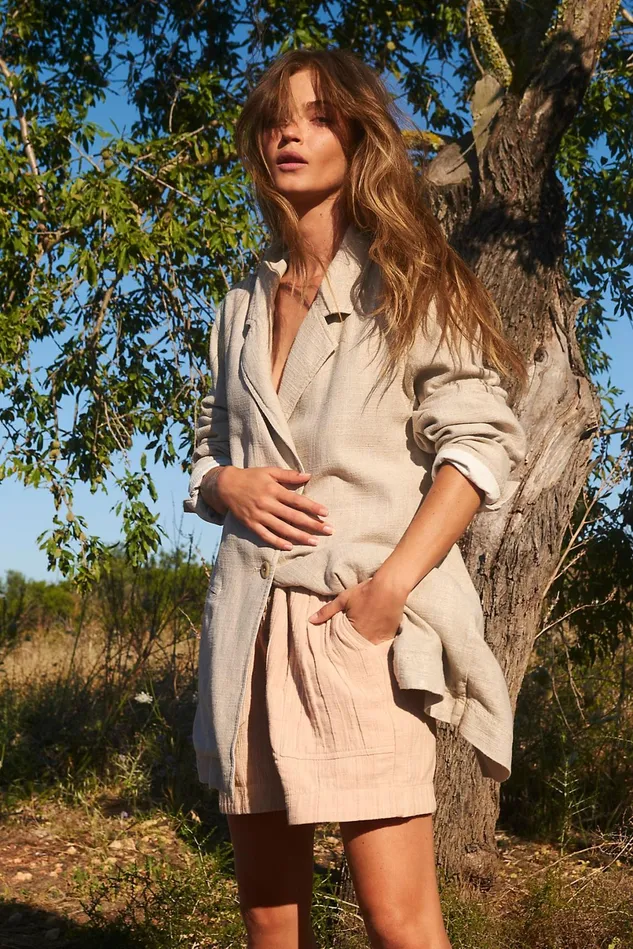 Women Jackets Free People Beckett Boyfriend Blazer Stone