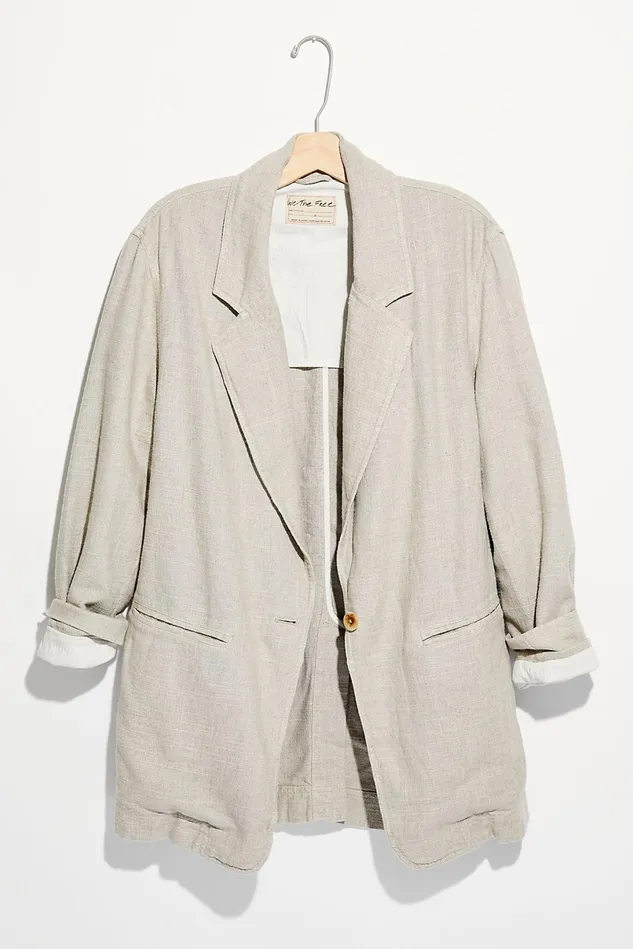 Women Jackets Free People Beckett Boyfriend Blazer Stone