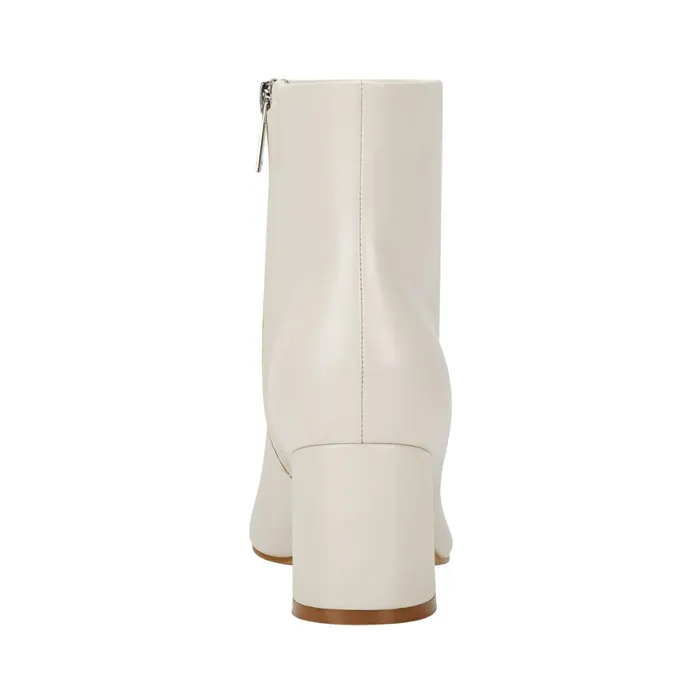 Women Jarli Pointy Ankle Bootie Ivory Leather Marc Fisher Booties