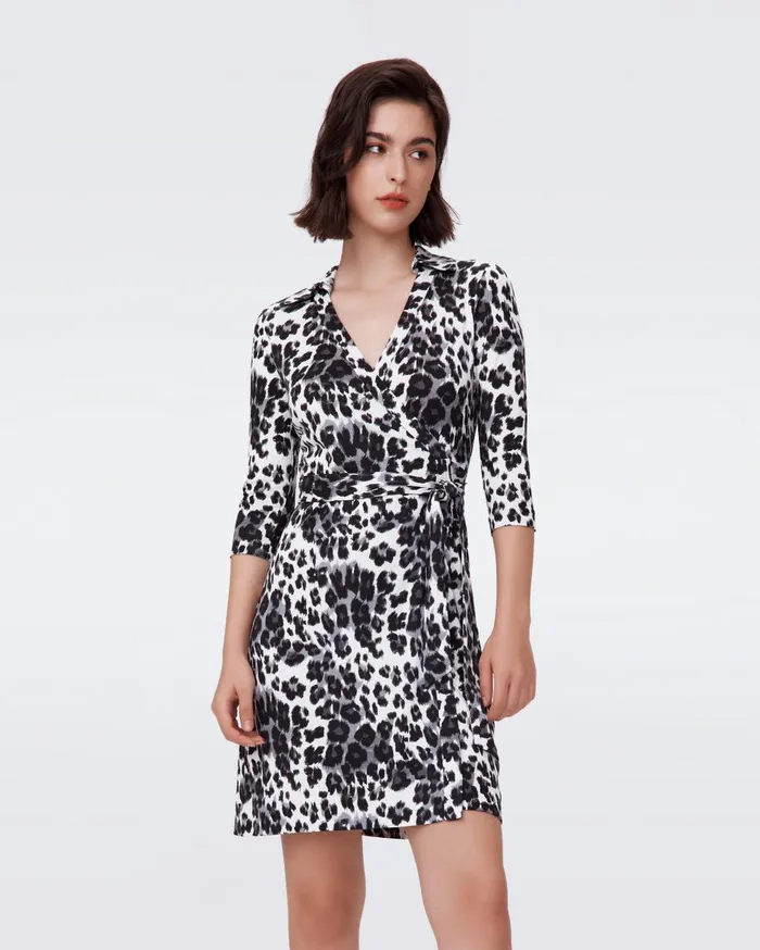 Women Jeanne Silk Jersey Wrap Dress Heritage Snow Cheetah DVF Dresses Women Jeanne Silk Jersey Wrap Dress Heritage Snow Cheetah DVF Dresses