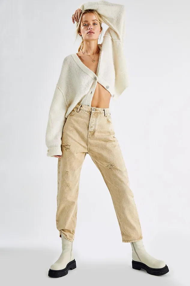 Women Jeans Free People Wren Boyfriend Jeans Desert Sands