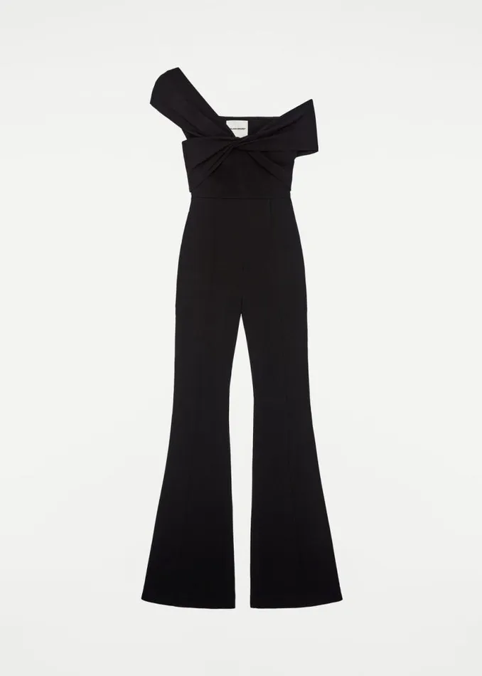 Women Jumpsuits Roland Mouret Asymmetric Twist Stretch Cady Jumpsuit