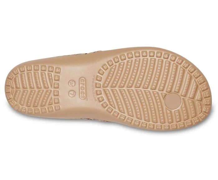 Women Kadee II Leopard Flip Leopard Gold Crocs Sandals