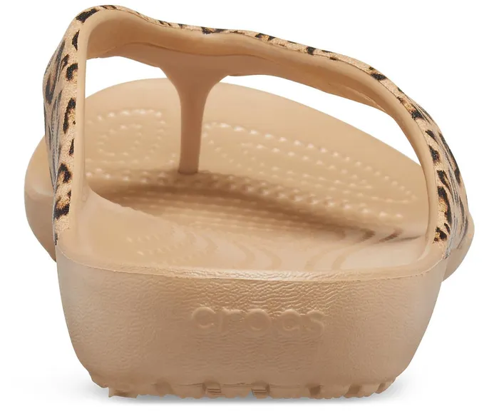 Women Kadee II Leopard Flip Leopard Gold Crocs Sandals