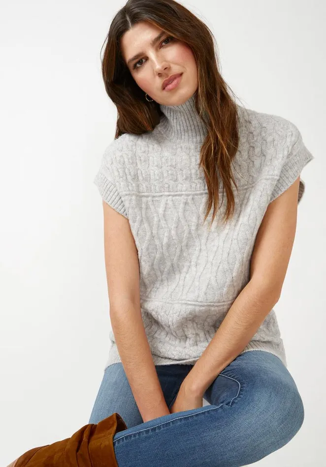 Women Lambert Light Heather Grey Women039s Tunic Vest Lt Hr Grey Buffalo David Bitton Sweaters