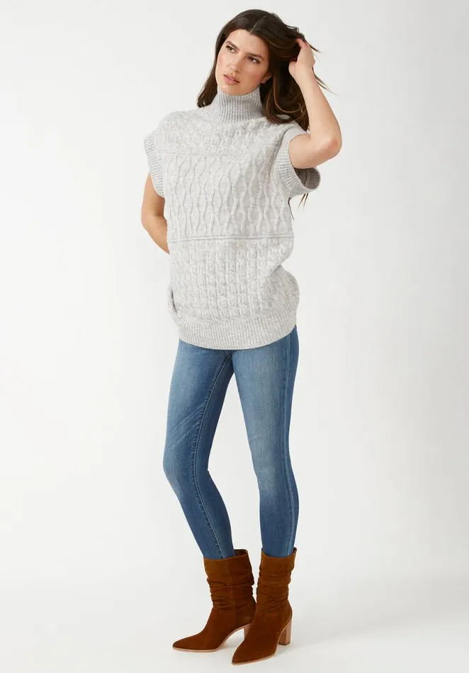 Women Lambert Light Heather Grey Women039s Tunic Vest Lt Hr Grey Buffalo David Bitton Sweaters