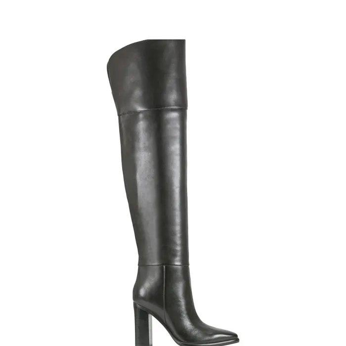 Women Lasli Over The Knee Boot Black Leather Marc Fisher Boots and Booties