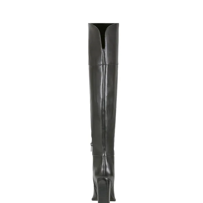 Women Lasli Over The Knee Boot Black Leather Marc Fisher Boots and Booties