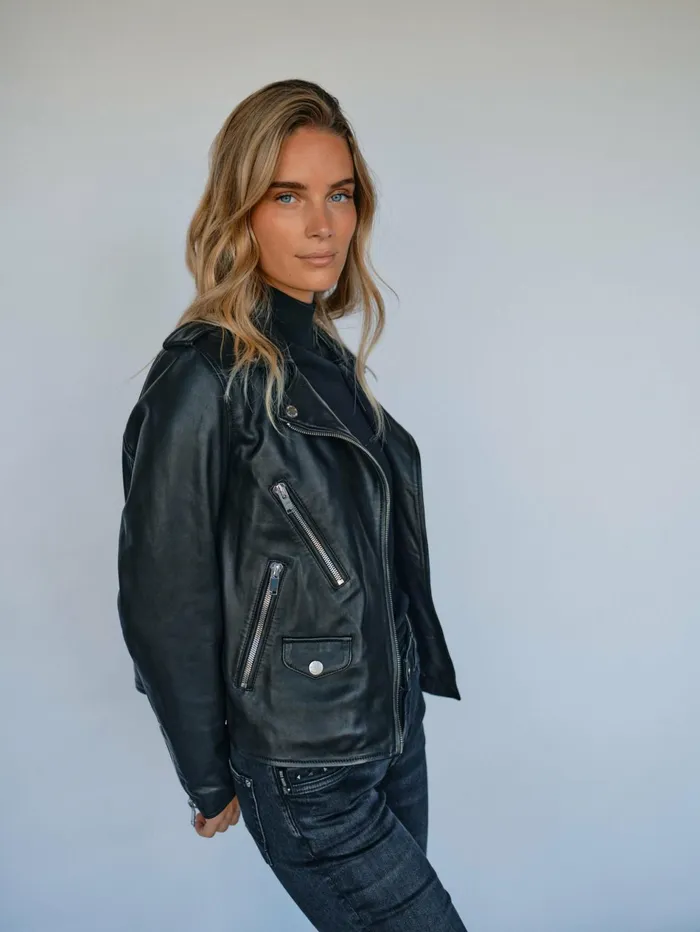 Women Leather MOS MOSH MMMitchel Mol Leather Jacket Black