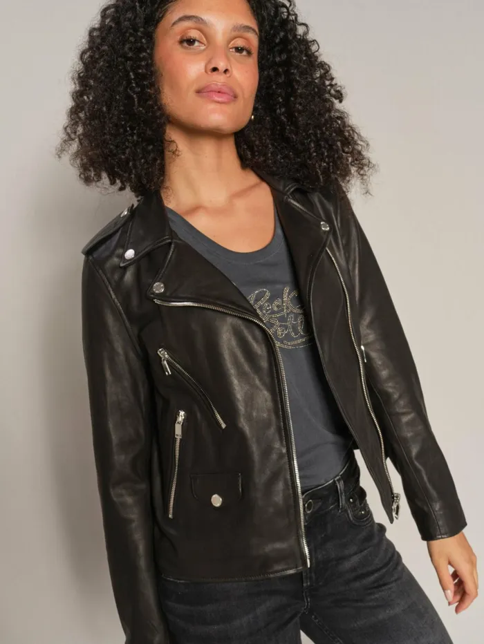Women Leather MOS MOSH MMMitchel Mol Leather Jacket Black