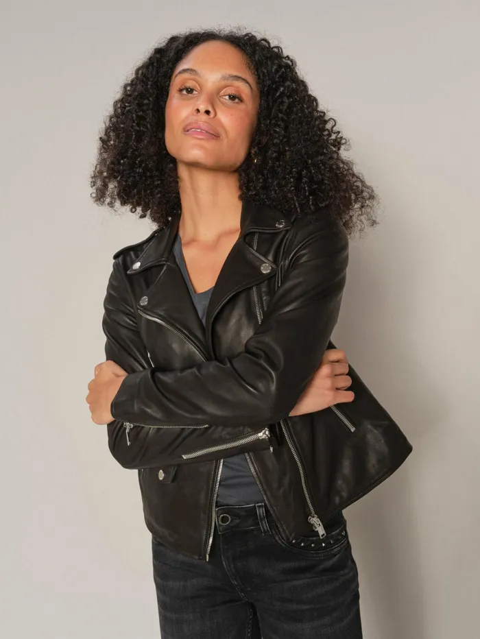 Women Leather MOS MOSH MMMitchel Mol Leather Jacket Black