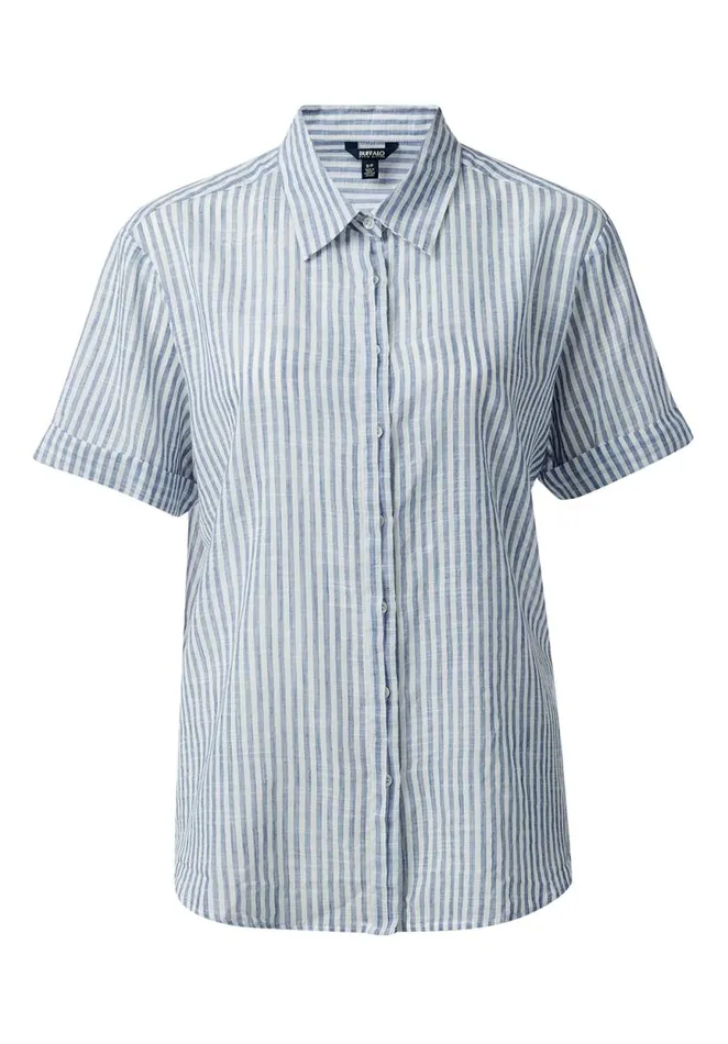 Women Leonora Striped Womens Blouse Blue Buffalo David Bitton Blouses