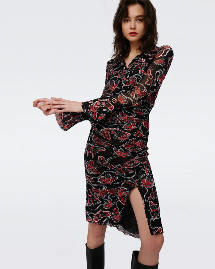 Women Lilly Mesh Dress Tiny Flutterfly DVF Dresses