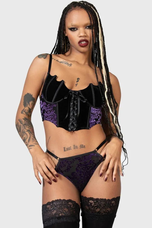 Women Lingerie Killstar Fang Burnout Velvet Panty