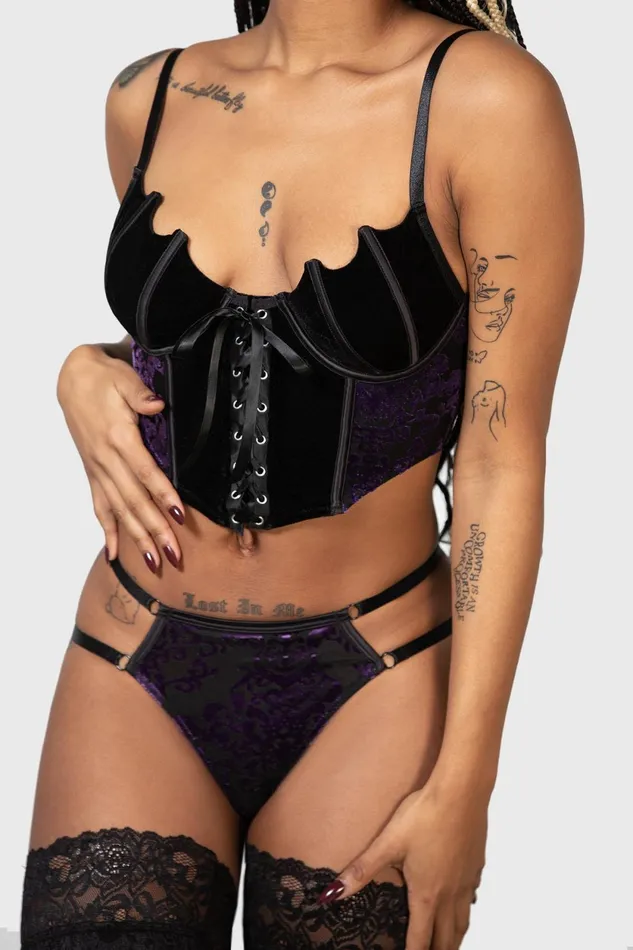 Women Lingerie Killstar Fang Burnout Velvet Panty