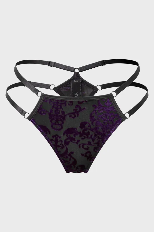 Women Lingerie Killstar Fang Burnout Velvet Panty