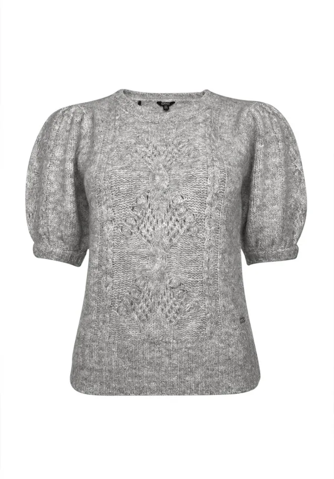 Women Lissa Light Heather Grey Women039s Short Sleeve Sweater Lt Hr Grey Buffalo David Bitton Sweaters