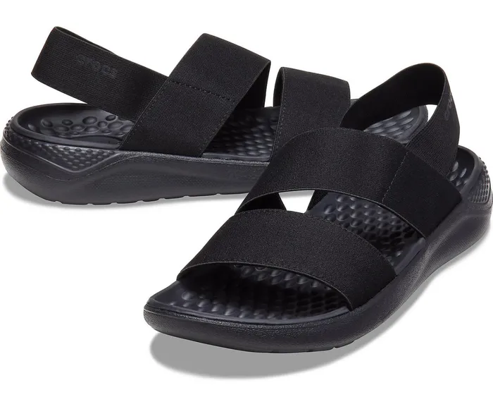 Women LiteRide Stretch Sandal Black Black Crocs Sandals