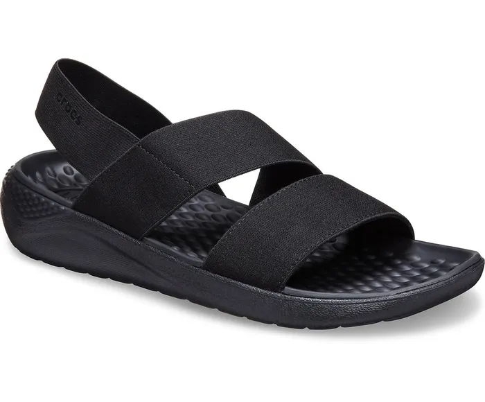 Women LiteRide Stretch Sandal Black Black Crocs Sandals