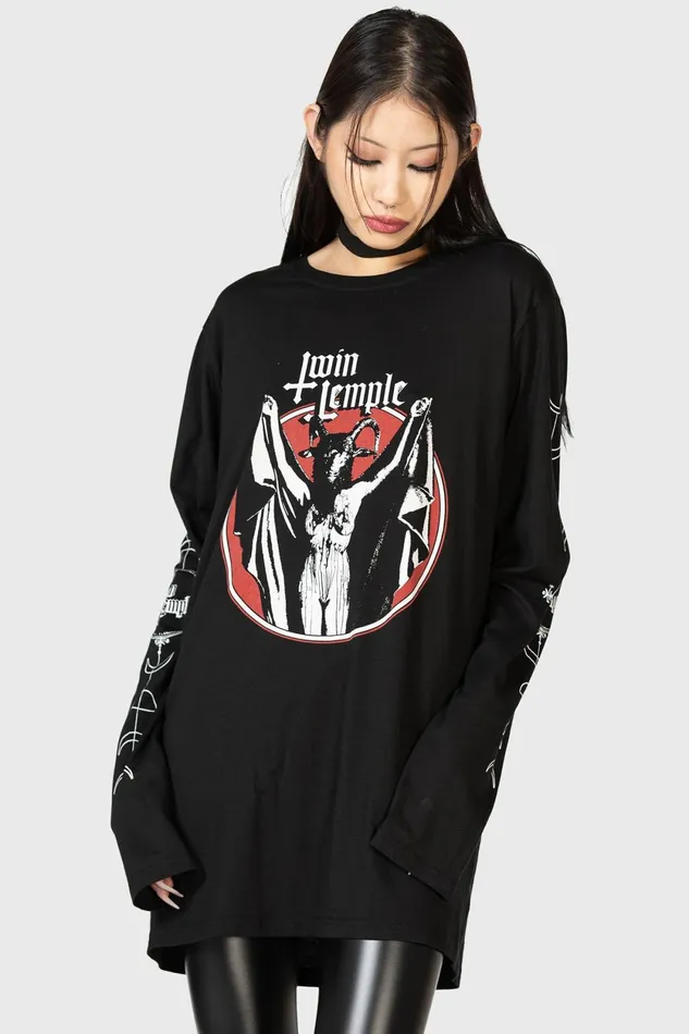 Women Long Sleeves Killstar Baphomette Long Sleeve Top