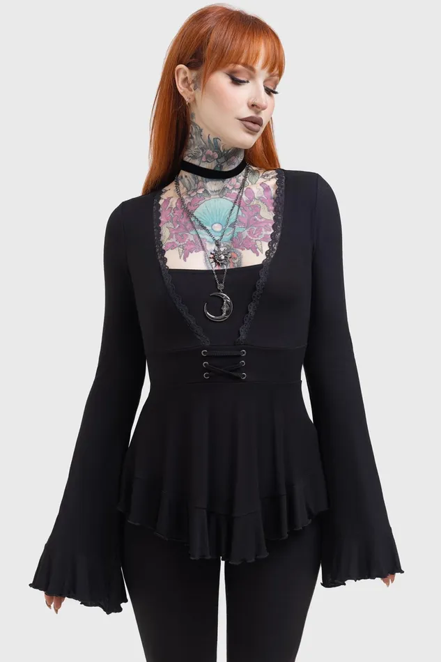 Women Long Sleeves Killstar Voidsworn Top