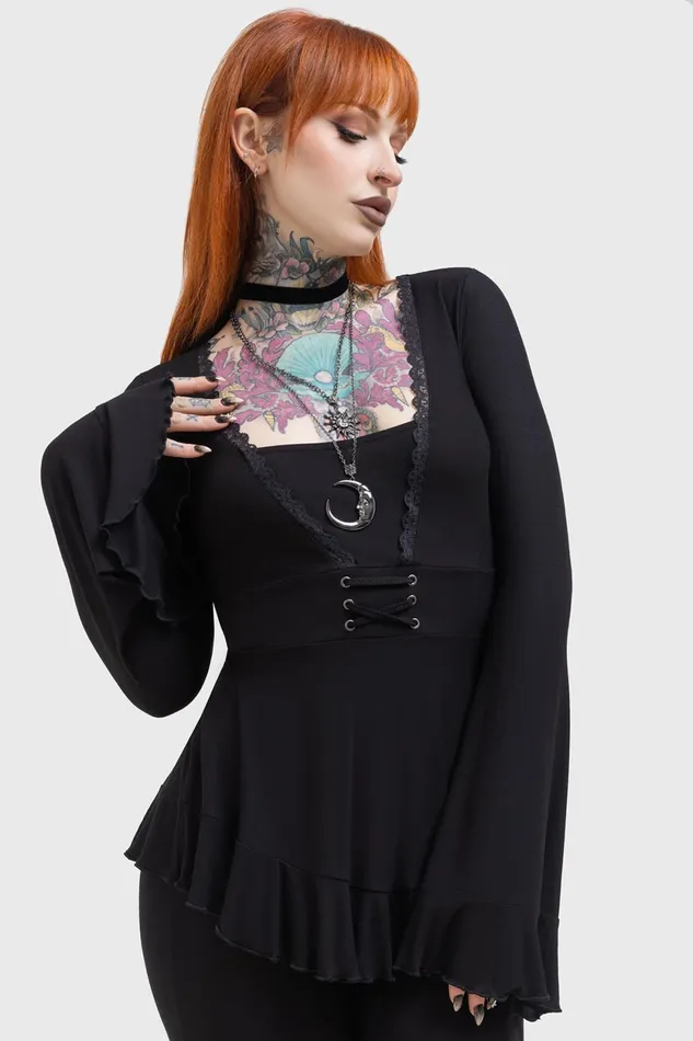 Women Long Sleeves Killstar Voidsworn Top