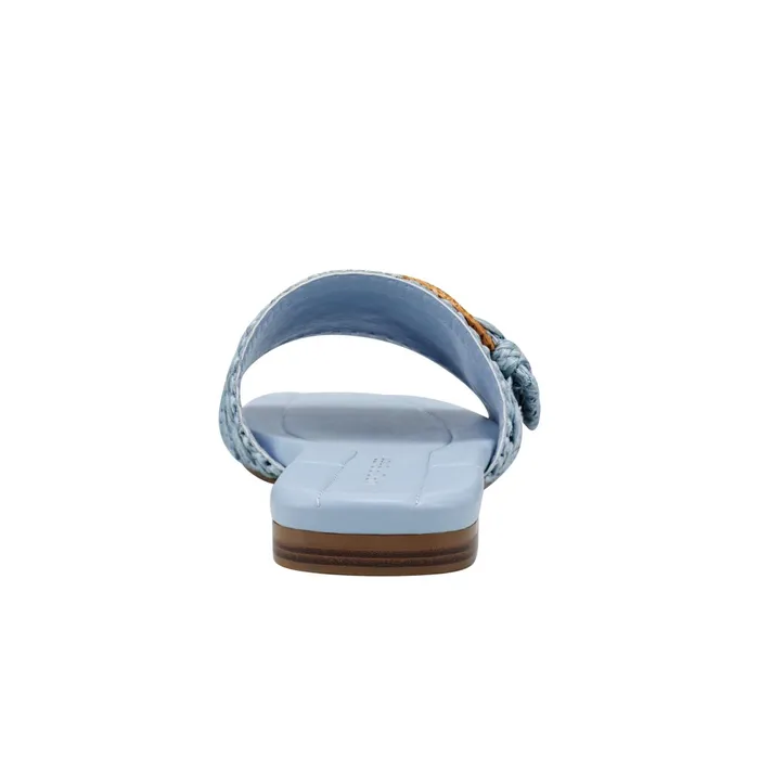 Women Loree Flat Slide Sandal Light Blue Marc Fisher Mules and Slides